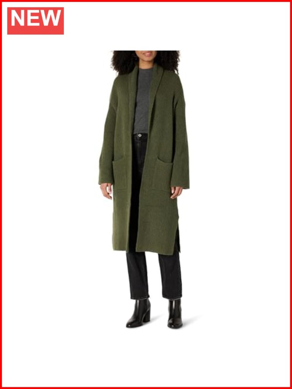Oversized Cotton Blend Long Cardigan Sweater with Pockets
